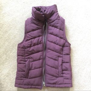 Topshop || burgundy puffy vest